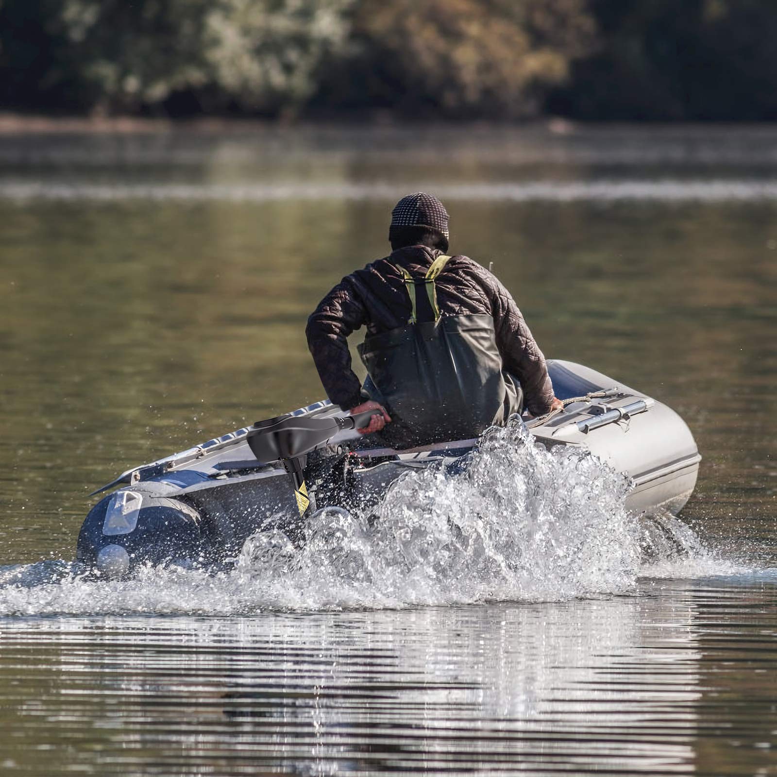 COSTWAY Electric Trolling Motor, 12V 55LBS/24V 86LBS Transom Mounted Outboard Motor with Telescopic Handle & LED Battery Indicator, Bow Mount Boat Engine for Freshwater Saltwater (24V 86LBS)