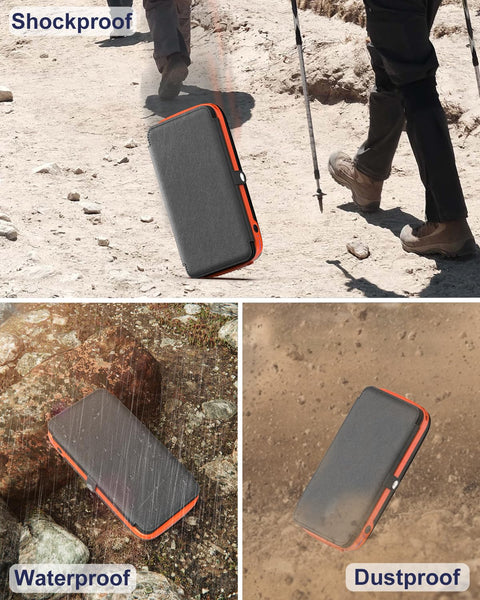 Paloceru Solar Power Bank 26800mAh - Portable Solar Charger with 4 Foldable Panels – PD QC 3.0 Fast Charging Battery Bank with USB C Output/Input - Outdoor Battery Pack with Flashlight for Camping