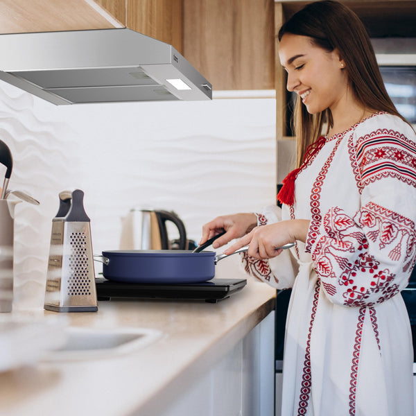 CIARRA 60cm Visor Cooker Hood Undercabinet Hoods Stainless Steel Wall Mounted Kitchen Extractor Fan Model CBCS6903