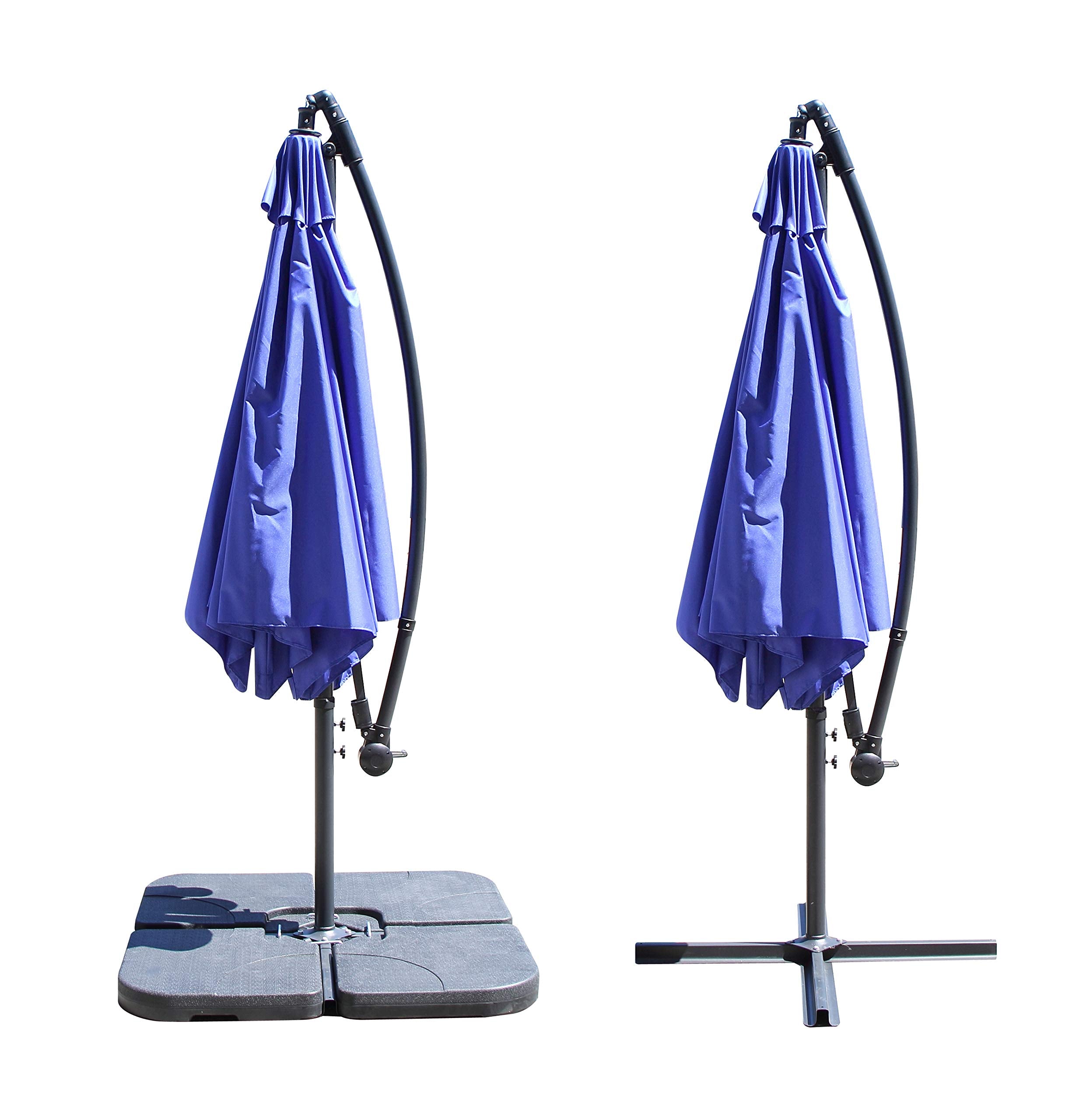 All Seasons Gazebos Ross James premium garden parasol umbrella with crank handle including base weight (Green)