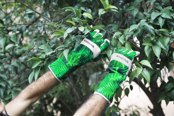 Leather Gardening Gloves Ladies Men/Women Short & Long Forearm Protection Thorn Proof Breathable Spandex Goatskin Leather Rose Pruning Garden Safety Work Gloves, Best Garden Gifts (Long Gloves, M)