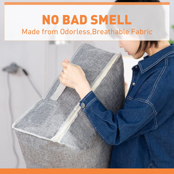 90L Under-Bed Storage Bags with Zips, Large Storage Organizer Boxes, Foldable Clothes Storage Bag, Fabric Storage Bags for Duvets, Shoes, Beddings,