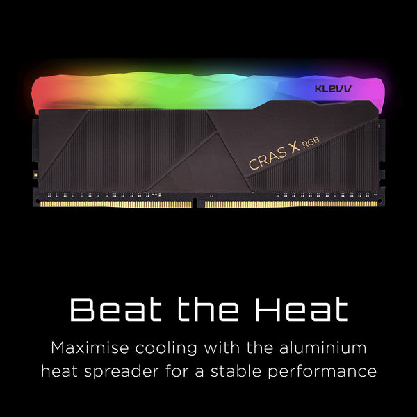 KLEVV CRAS X DDR4 RGB 16GB (2x 8GB) 3600MHz CL18 Gaming Memory RAM kit XMP 2.0 High Performance Overclocking 18-22-22-42