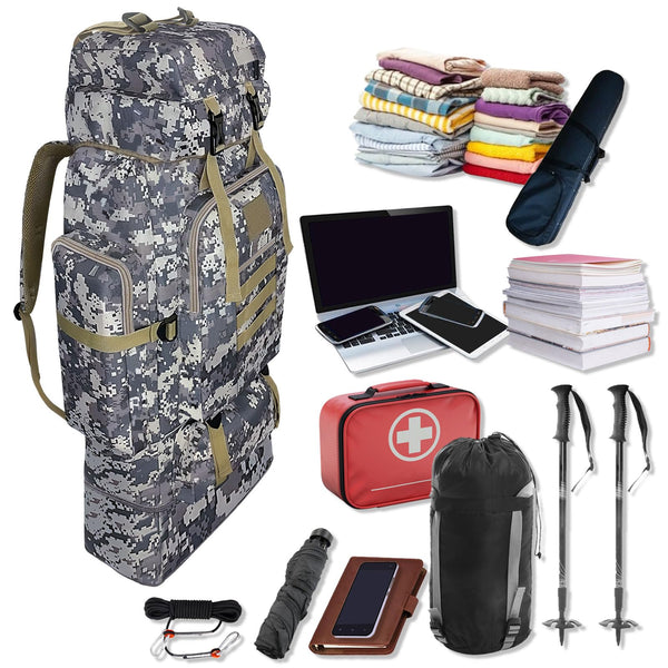 Wesoke 80L 100 liters Camping Hiking Backpack for Men, Extra Large Survival Hunting Backpack, Waterproof Big Molle Military Tactical Rucksack, Oversized Outdoor Sport Travel Daypack