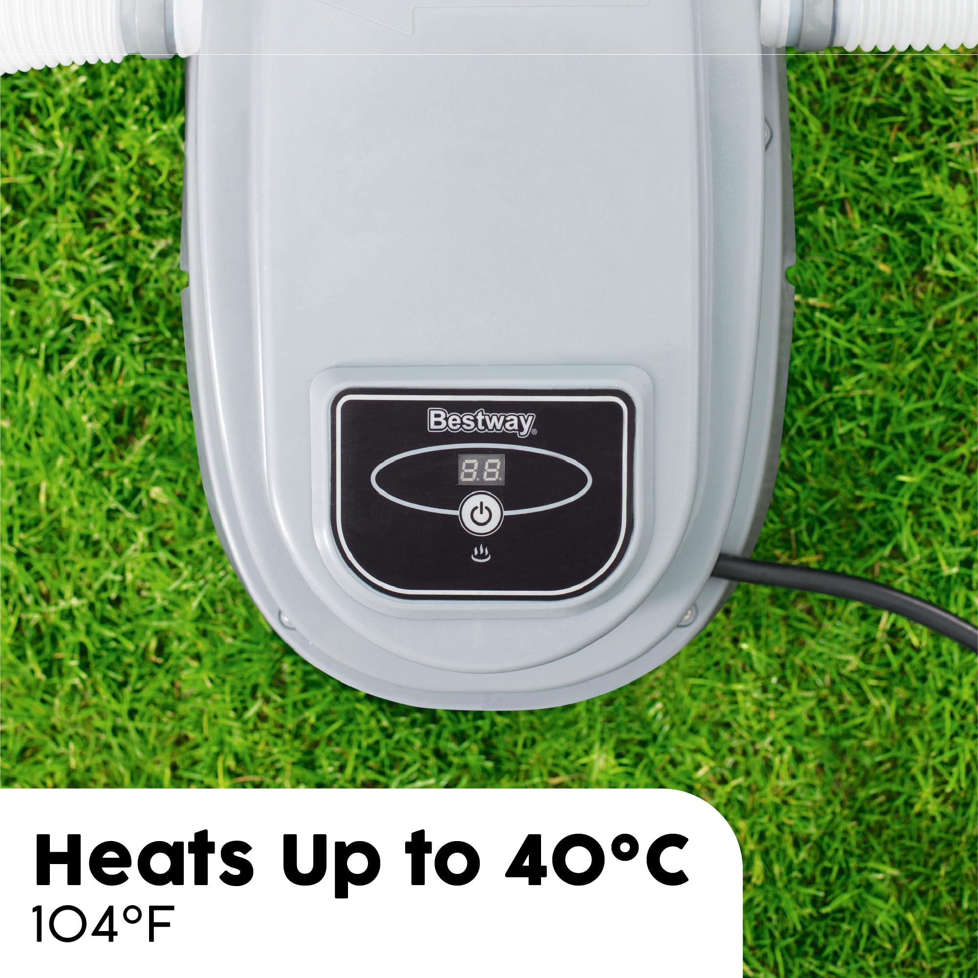 Bestway Pool Heater for Above Ground Pools, Suitable for 15ft Swimming Pools, Grey