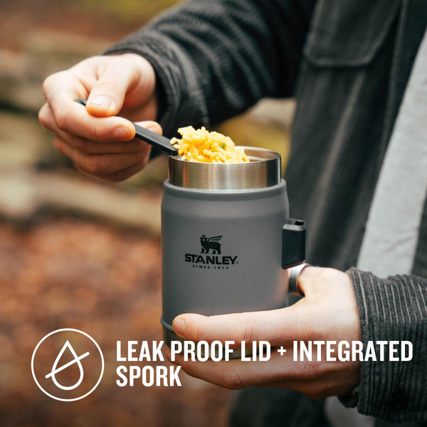 Stanley Classic Legendary Food Jar 0.4L With Spork - Keeps Cold For 7 Hours - BPA-Free Stainless Steel Soup Flask - Leakproof - Dishwasher Safe - Rose Quartz