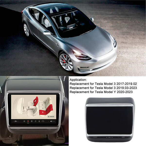 7.2inch Rear Seat Display Screen for Tesla Model 3 Y, 4GB 32GB HD 1280x800 IPS LCD Touch Screen, Support Bluetooth, Android 11.0, Seat Adjustment Rear Seat Display Panel (20pin)