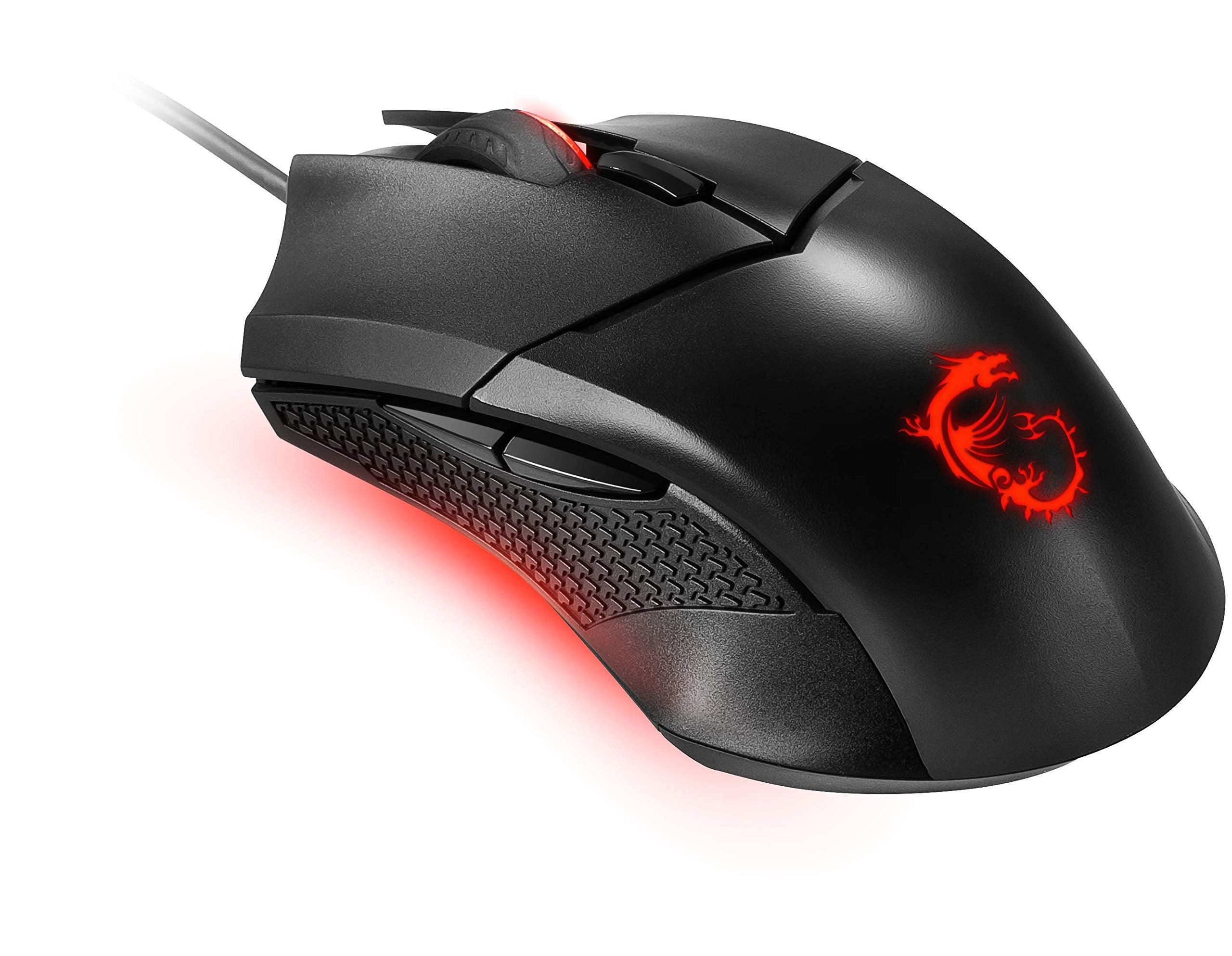 MSI CLUTCH GM51 LIGHTWEIGHT Gaming Mouse - 26000 DPI Optical Sensor, Elite 0.125ms Latency, 60M+ Click OMRON Switches, 6-Buttons, FriXionFree Cable, RGB Diamond LightGrips, 75g - Wired