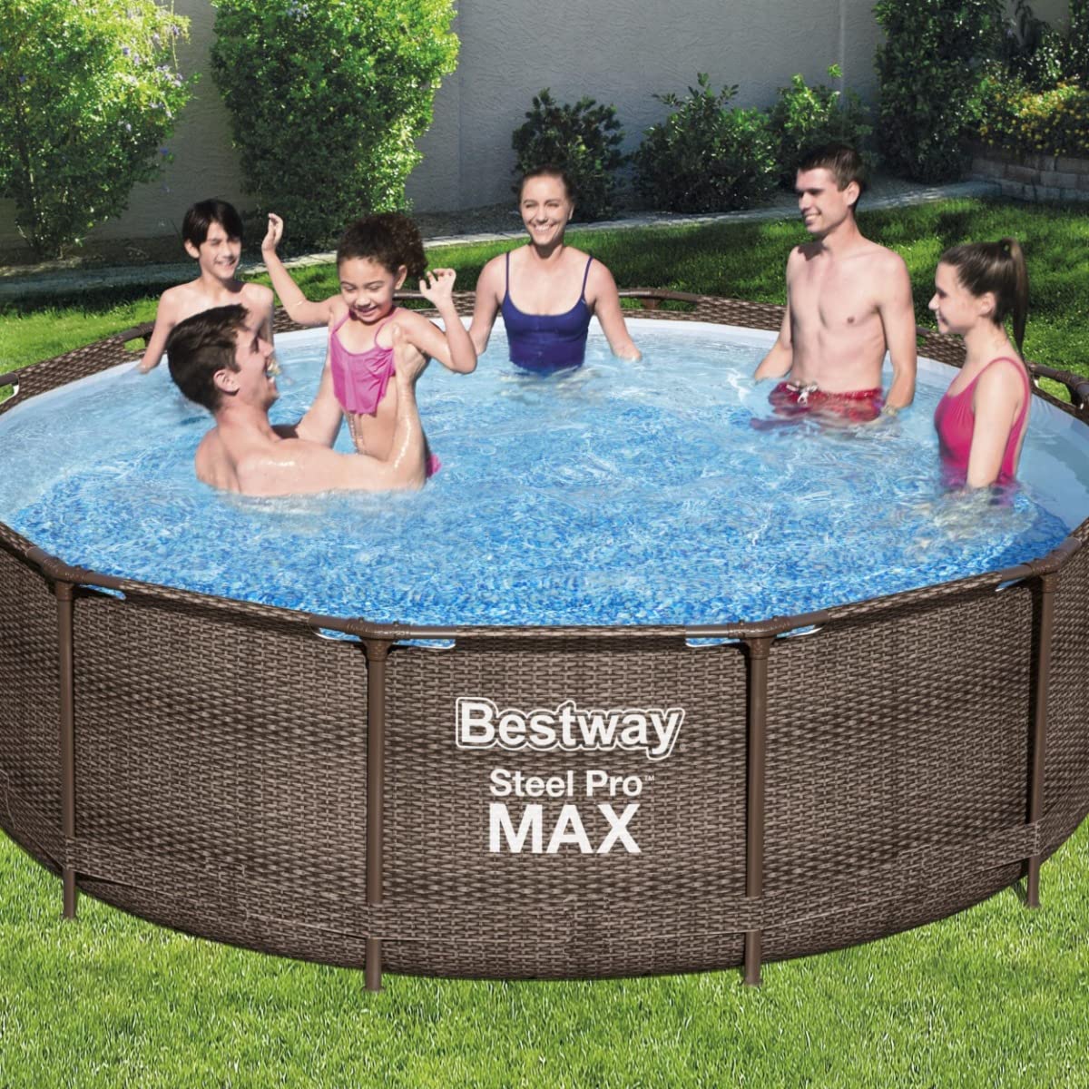 Bestway, Steel Pro Pool Max Swimming Pool, Above Ground Swimming Pool, Metal Frame Pool, 12ft