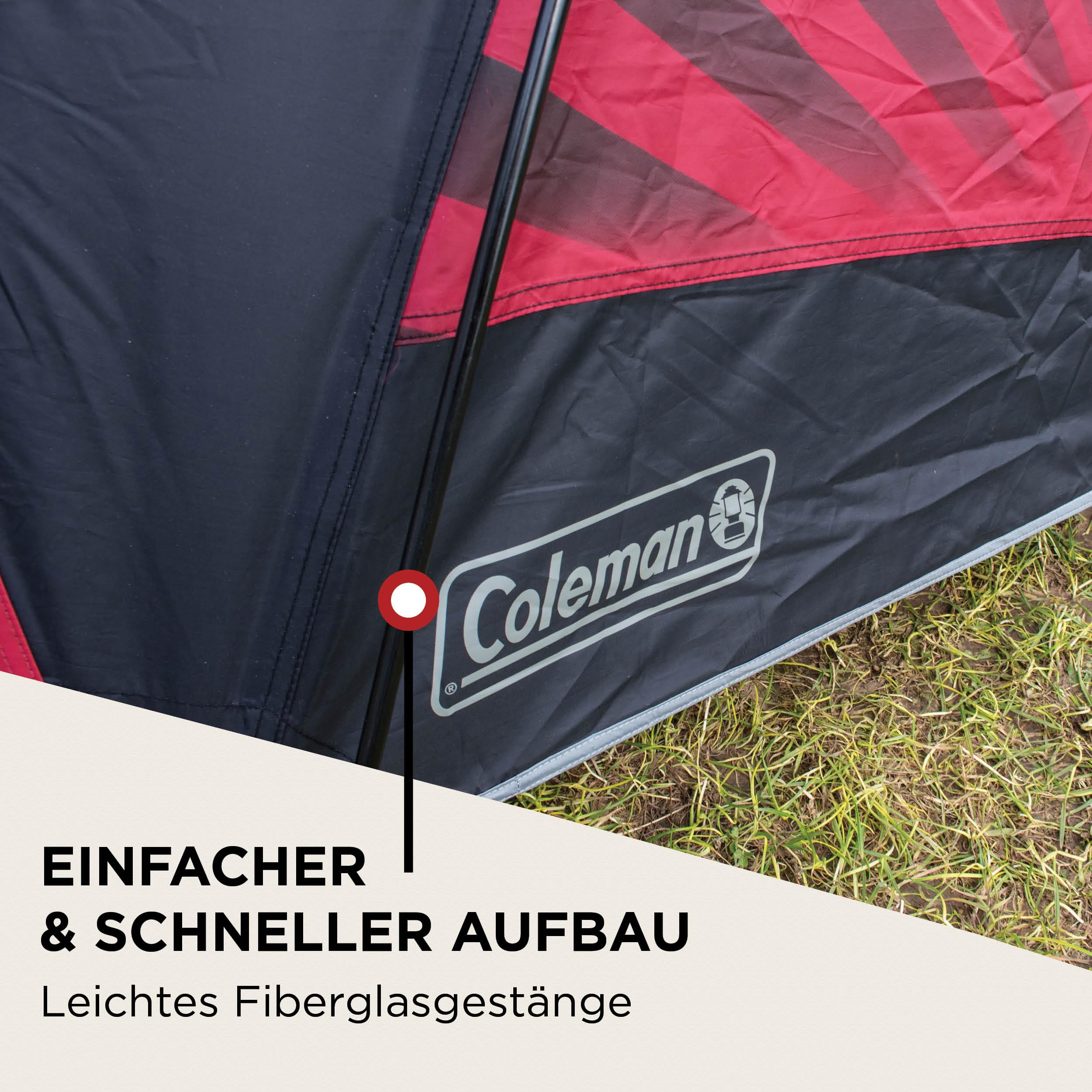 Coleman Tent The BlackOut | 3-4 man Festival Camping tent with BlackOut Bedroom Technology | extra dark bedrooms | 3-4 Person Dome Tent 100% waterproof with sewn in groundsheet