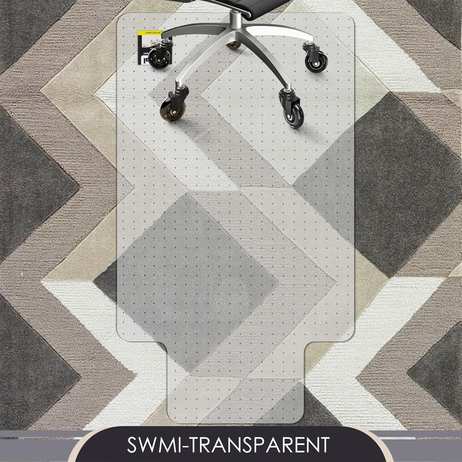 Kuyal Office Chair Mat for Carpet, 91x139 cm (36" x 55") Clear Heavy Duty Computer Chair Mat, Under Desk Protector Carpeted Floors Mat With Lip, Easy