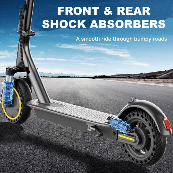Electric Scooter, Electric Scooter Adult 350W with 25-35KM Range, Max Speed 25KM/H, 8.5" Solid Tire, Double Braking System for Adults and Teens