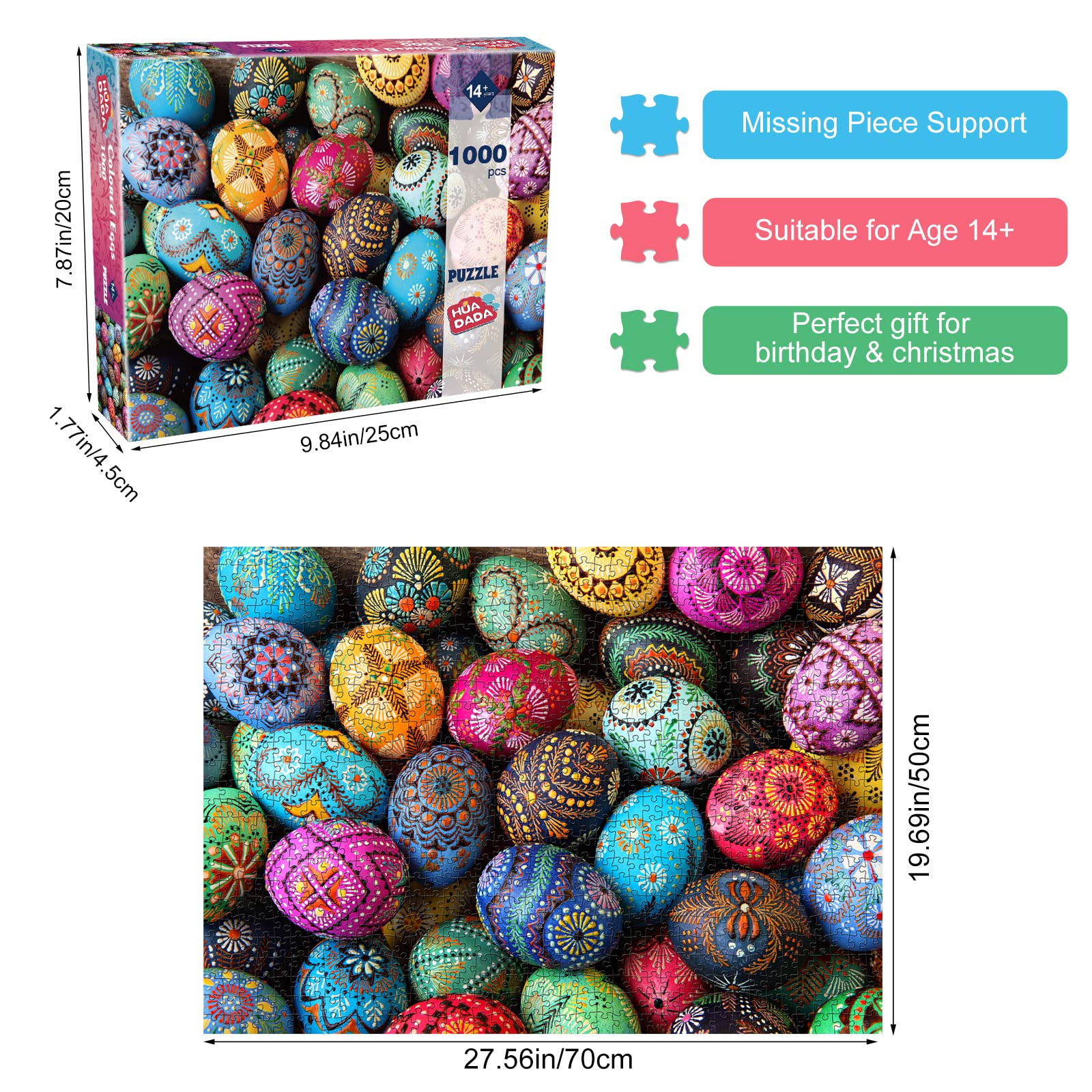 HUADADA Jigsaw Puzzles for Adults 1000 Piece Jigsaw Puzzles for Adults,JigsawPuzzle 1000 Pieces for Adults Challenging Puzzle Games ?Northern Lights in Norway