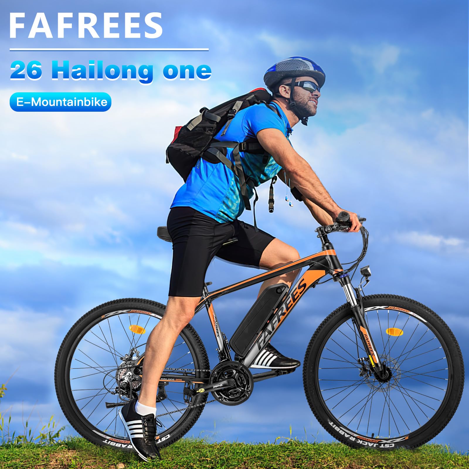 Fafrees 26" Electric Bikes for Adults, 468Wh Removable Battery, Pedal Assist Ebikes for Men Women, 250W Electric Bicycle for City, 25KM/H 21-Speed MTB, HAILONG ONE