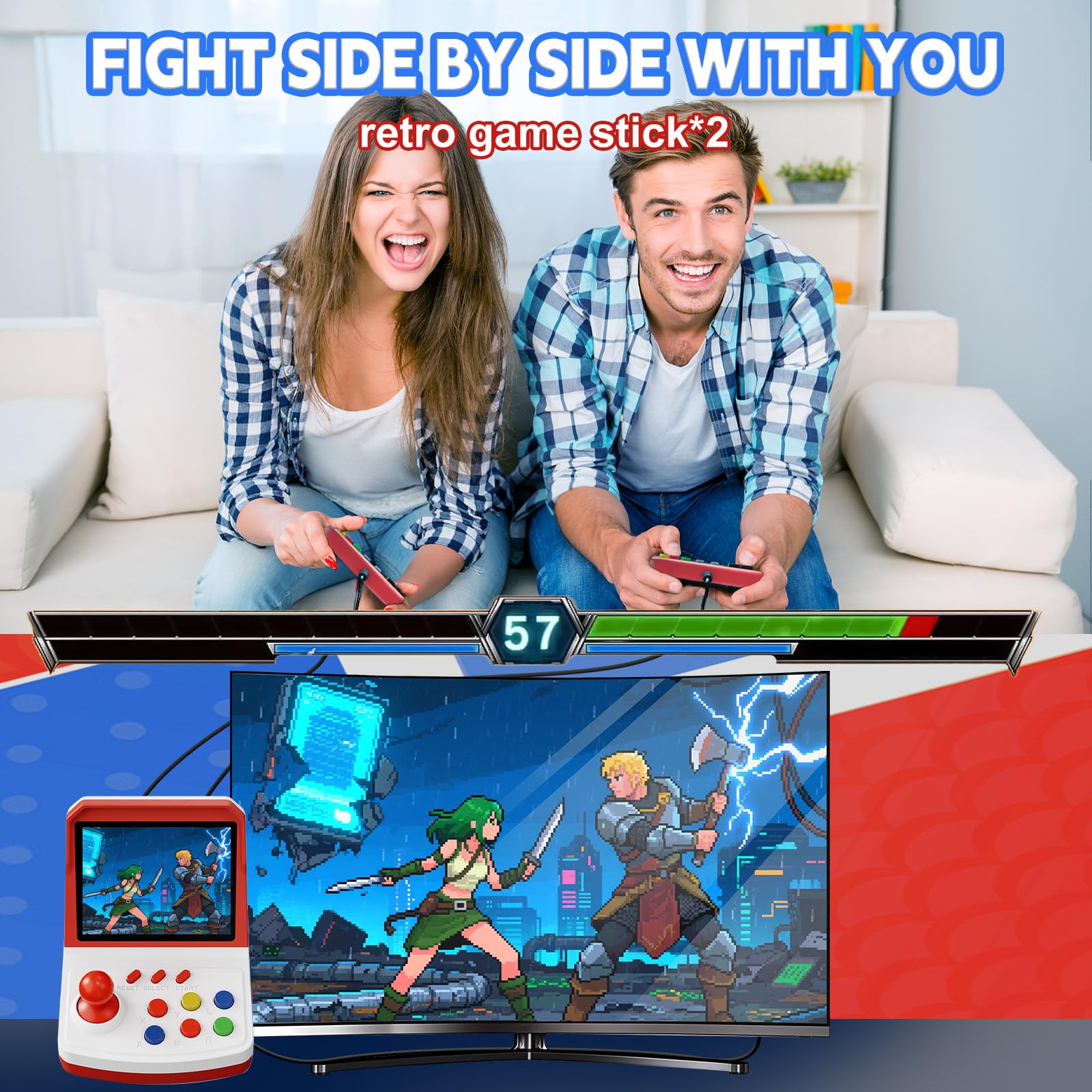 Colourbing Q21 Handheld Games Consoles – 3.5" Portable Mini,Two Players Battle,Built-in 500 Retro Games,1020mAh Rechargeable Battery–Great Retro Games Console for Adults,Teens Birthday and Party Gifts