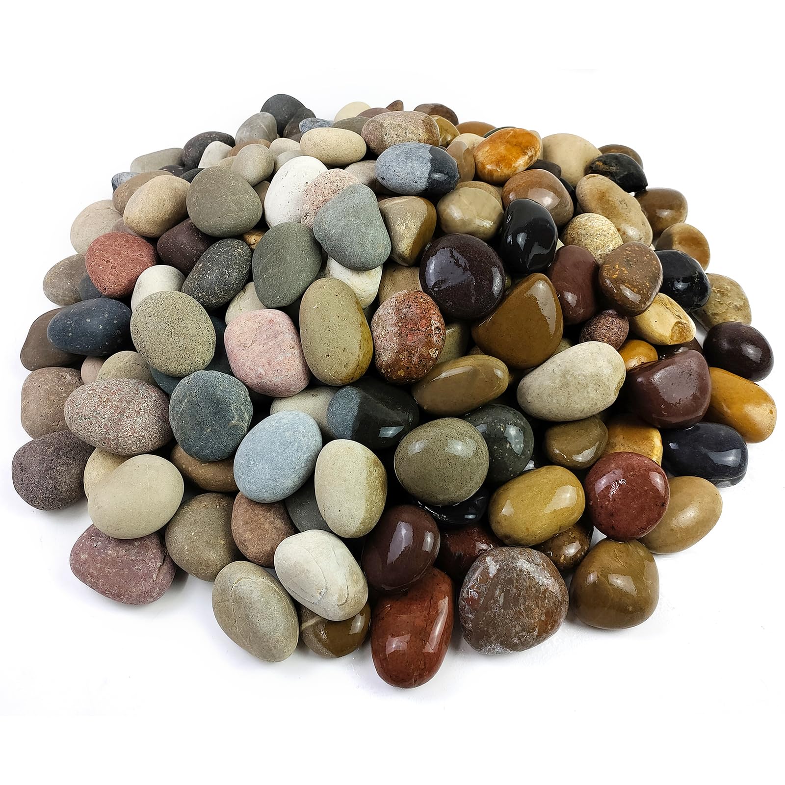 FANTIAN 20 lbs Garden Stones,2-4 cm Beach Cobbles. Decorative Stones Pebbles for Garden, Ponds, Water Features, Aquarium, Borders and Ground Cover
