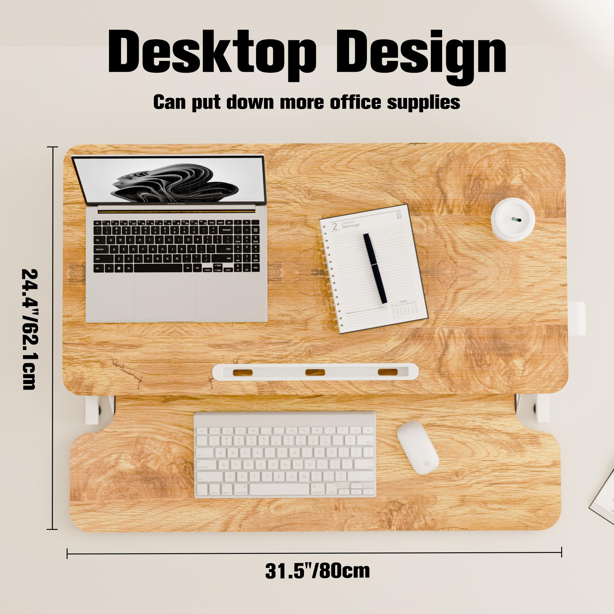 ERGOMAKER Standing Desk Converter, 36"/91cm Wide Height Adjustable Quick Sit to Stand Up Desk Riser for Dual Monitor