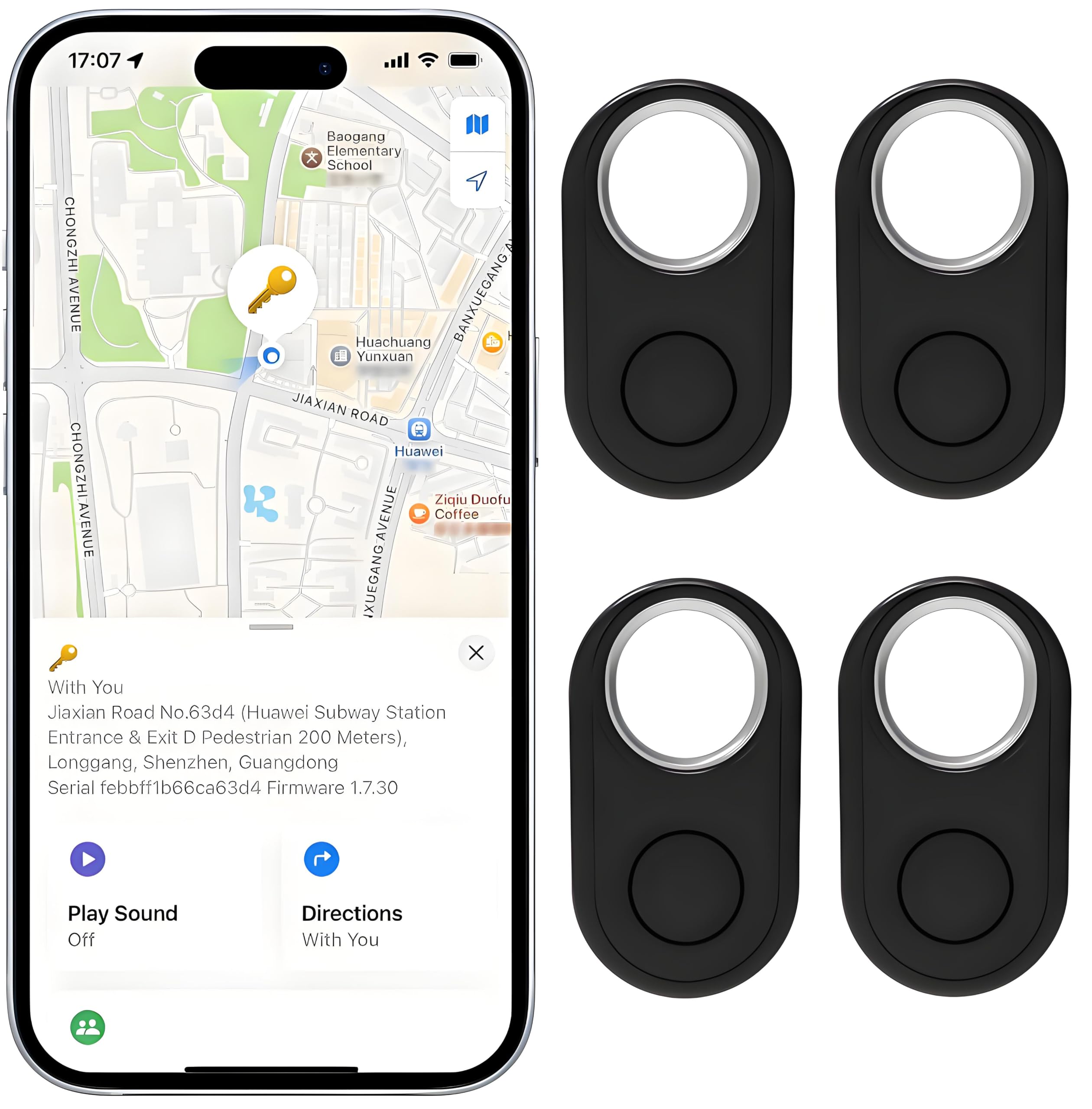 2 Pack GPS Tracker for Vehicles Work with Find My (iOS Only)-No Monthly Fee, IP69 Waterproof,Real-Time GPS Tracking Devices for Kids, Car, Keys,Luggage,Wallets,Dog,Cat,Easily Locate Lost Items(White)