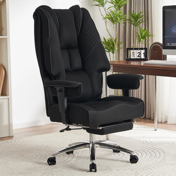 EXCEBET Ergonomic Office Chair – High Back PU Leather Executive Desk Chair with Adjustable Armrests, Swivel Computer Chair for Home/Office, Heavy Duty Support up to 400 lbs