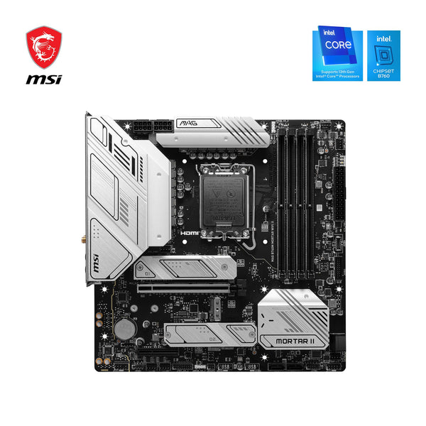 MSI B760 GAMING PLUS WIFI DDR4 Motherboard, ATX - Supports Intel 14th, 13th & 12th Gen Core Processors, LGA 1700 - DDR4 Memory Boost 5333+MHz/OC, 1x PCIe 4.0 x16, 2 x M.2 Gen4, 2.5G LAN, Wi-Fi 6E