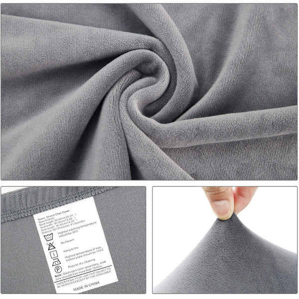 Fuloon Velvet Cahir Cover Grey Chair Covers Furry Seat Slipcover Outdoor Armless Chair Covers Dining Chair Covers Set of 6