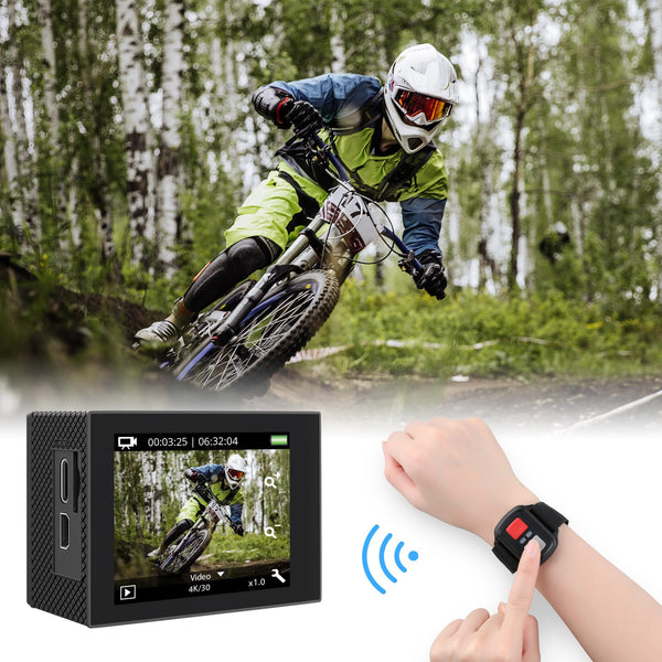 AKASO EK7000 Pro 4K Action Camera - Touch Screen EIS Adjustable View Angle 40m Waterproof Underwater Camera Remote Control Helmet Camera with Accessories Kit