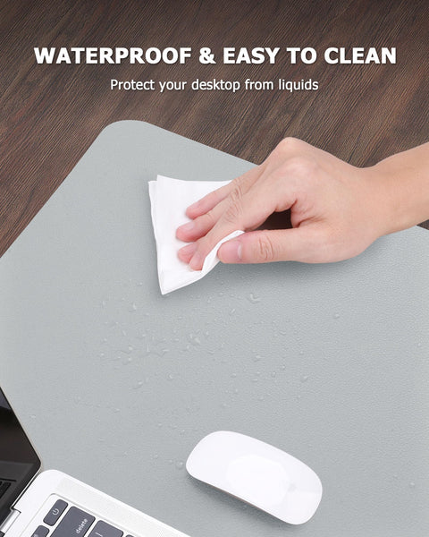 MOLMO Non-Slip Desk Mat, Waterproof Desk Pad Table Protector, Easy Clean Laptop Mat Large Mouse Pad Leather Writing Mat with Suede for Office /Home/Decor (Light Green, 60 x 35 cm)