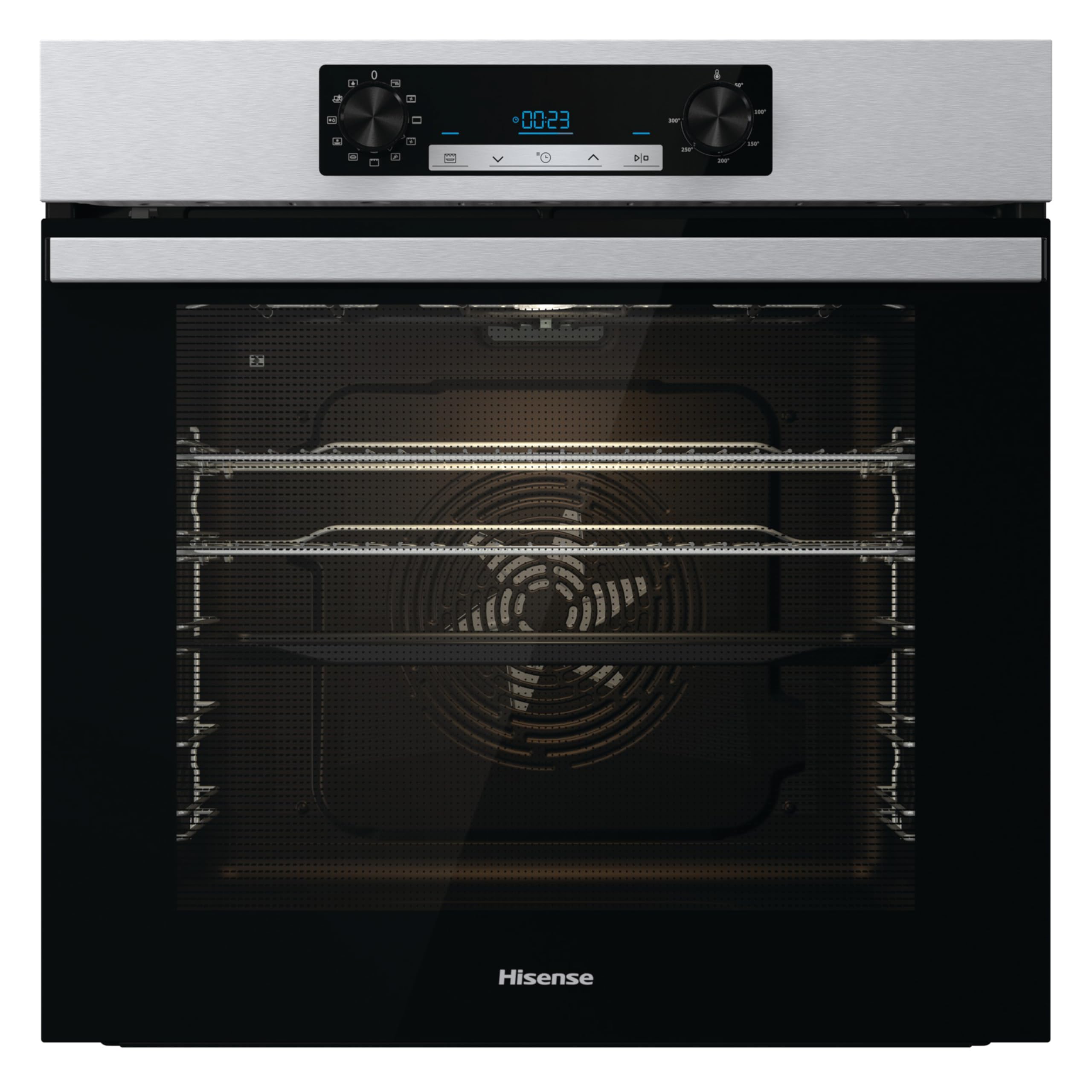Hisense BI64211PB 77 Litre Built In Electric Single Oven With Pyrolytic Cleaning, Pizza Mode, Multiphase Cooking- Black 22x23x23 inches (LxWxH) - A+ Rated, Extra Large
