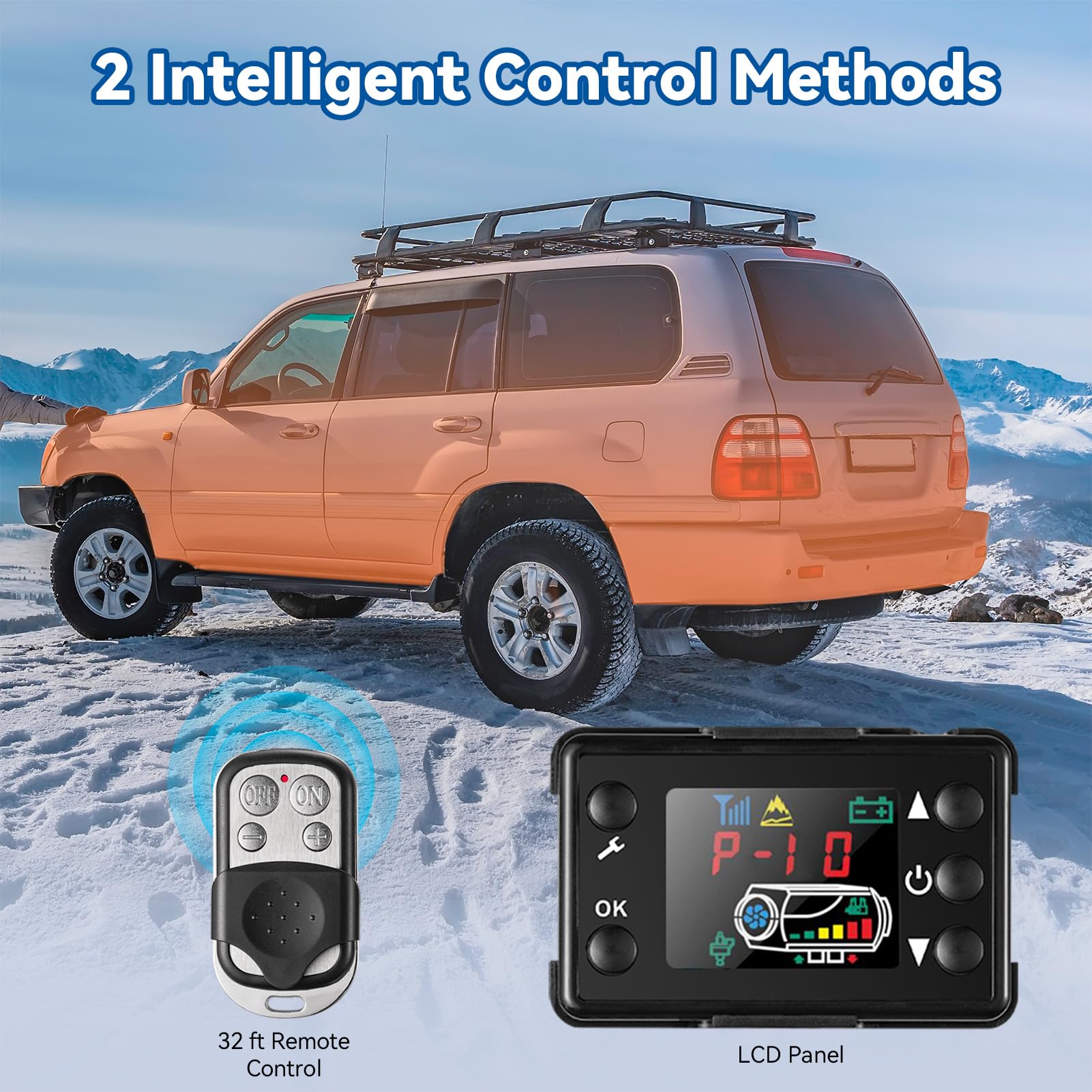 Redriver 8KW Diesel Heater 12V/24V Parking Fuel Heater, Night Air Heater with Premium Silencer, Upgrade Smart Remote Control For Truck, Boat, Car Trailer, Motorhomes, Campervans, Caravans