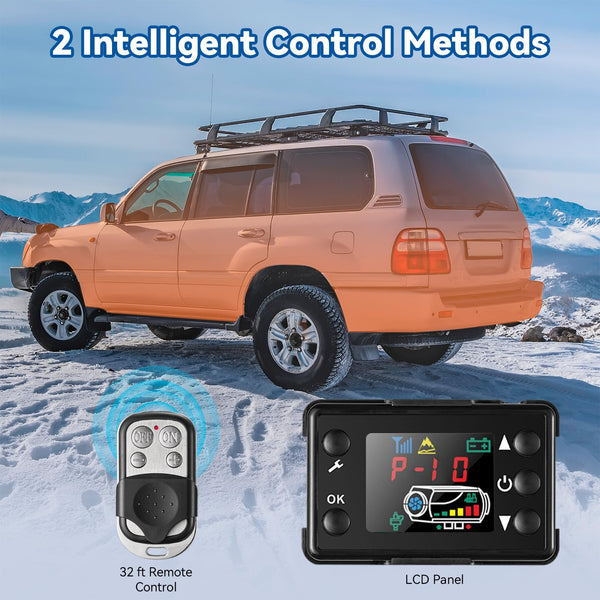 Redriver 8KW Diesel Heater 12V/24V Parking Fuel Heater, Night Air Heater with Premium Silencer, Upgrade Smart Remote Control For Truck, Boat, Car Trailer, Motorhomes, Campervans, Caravans