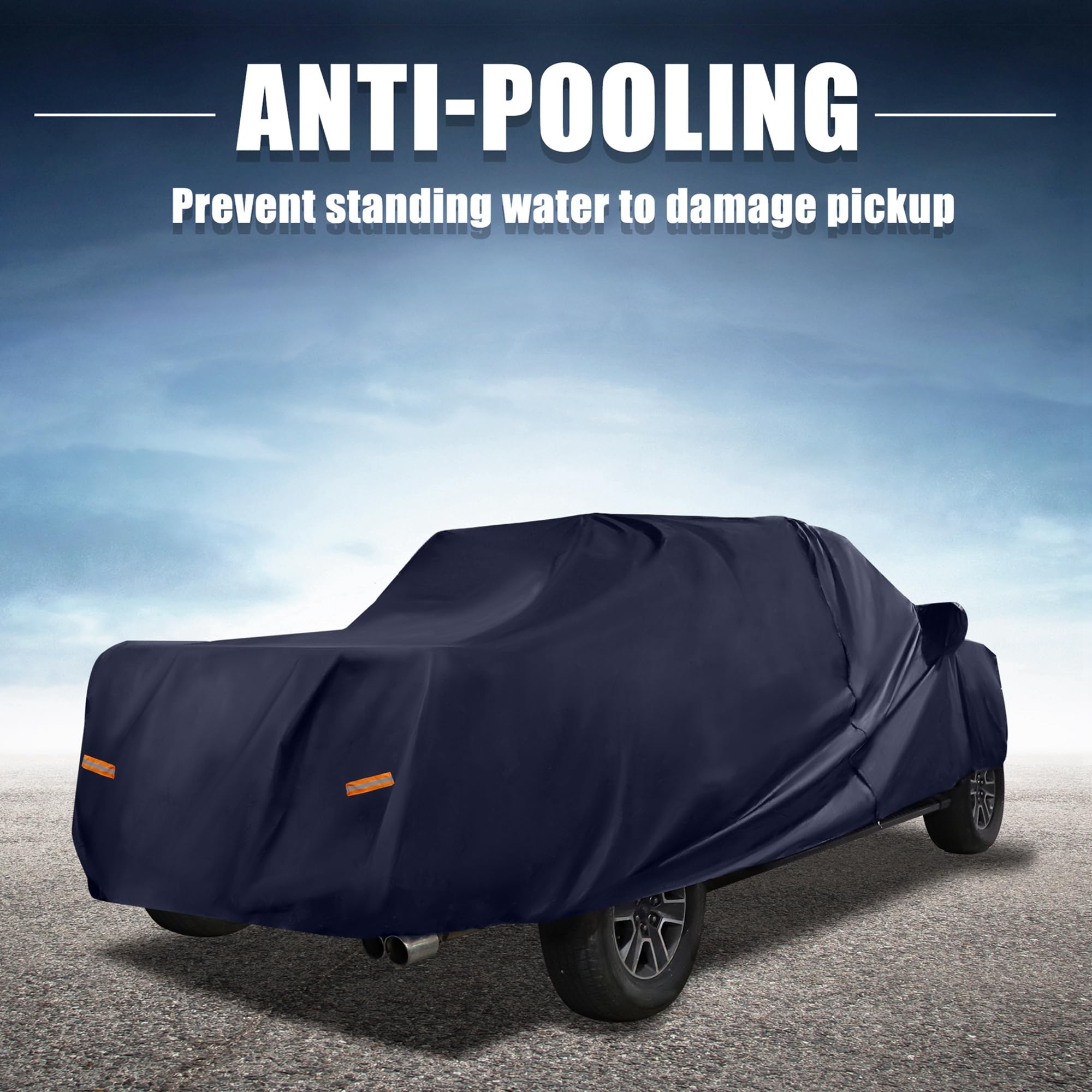 X AUTOHAUX All-Weather Pickup Truck Cover for Toyota Tacoma Crew Cab Pickup 4 Door 6.1 Feet Bed (2005-2021) - Waterproof, UV-Resistant, and Windproof with Left Door Zipper, 190T PU Material