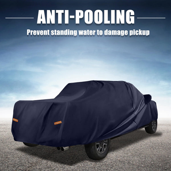 X AUTOHAUX All-Weather Pickup Truck Cover for Toyota Tacoma Crew Cab Pickup 4 Door 6.1 Feet Bed (2005-2021) - Waterproof, UV-Resistant, and Windproof with Left Door Zipper, 190T PU Material