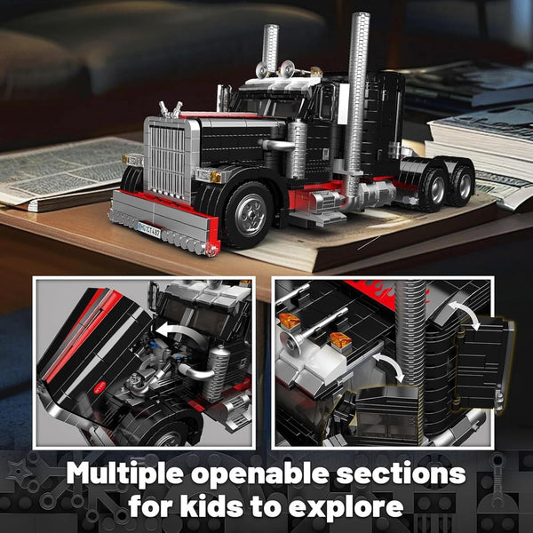 Mould King 10037 Heavy Duty Tow Truck Building Set, Road Trailer Building Blocks Kit, Car Model Toys for Kids/Adult/Vehicle Enthusiasts(1797 Pieces)