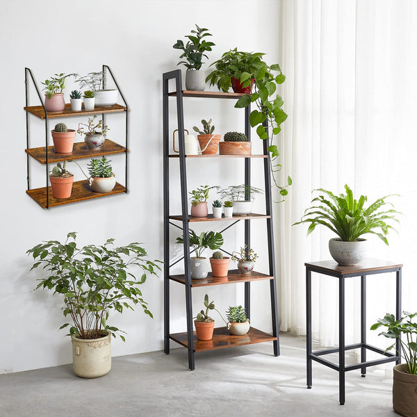 IBUYKE Floating Shelves, Wall Shelf Outdoor, 60x20x80cm, Shelving Unit for Wall, Plant Stand, Kitchen Spice Rack, Storage Organiser Shelf for Bedroom,