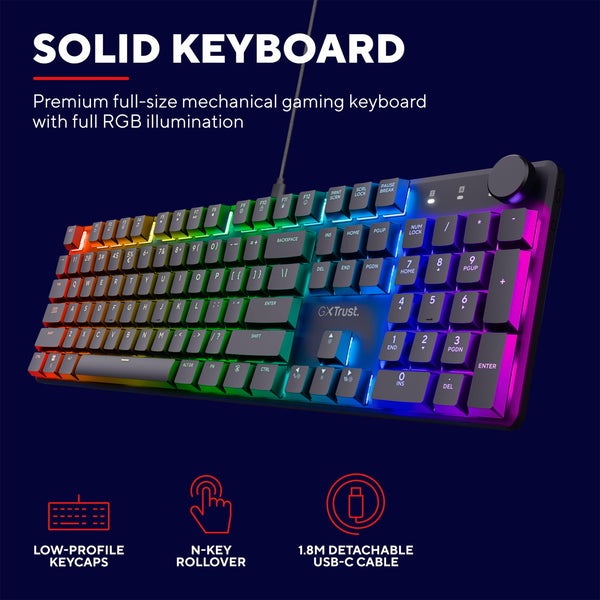 GXTrust 872 Xyra TKL Mechanical Keyboard Gasket Mount UK Layout, Hot Swappable Wired Gaming Creamy Keyboard 80%, RGB Backlit with Software, Custom Soft Feel Pre-lubed 5-pin Leobog Linear 60M Switches