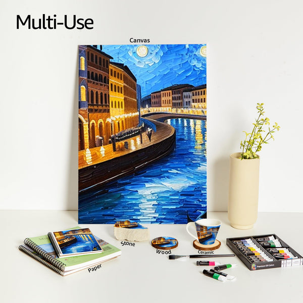 Elan Professional Oil Paint Set - 24 Tubes, 50ml Each, Adults' Non-Toxic Oil-Based Paint for Canvas