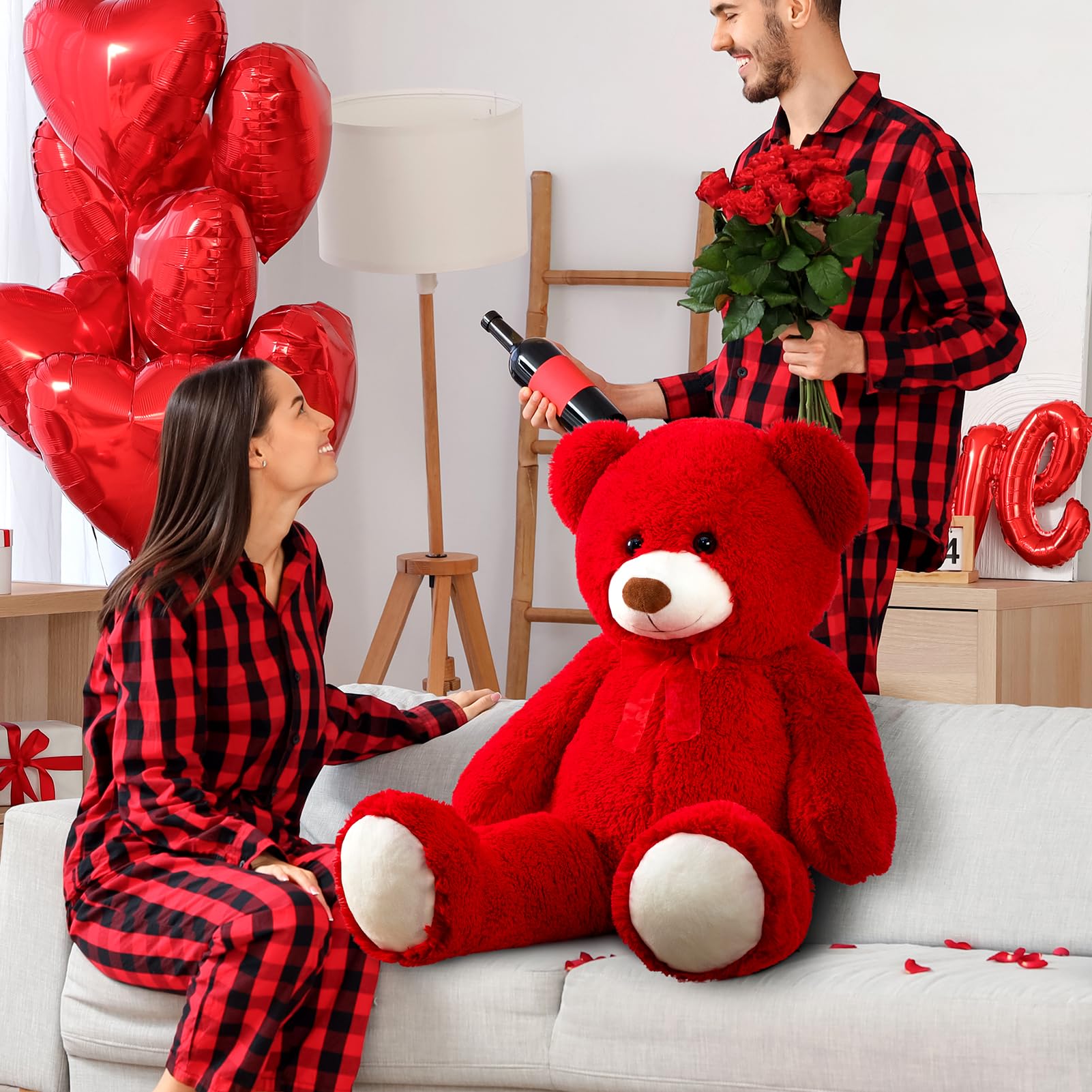 HollyHOME 150cm Giant Teddy Bear Stuffed Animal Large Soft Toys Plush Bear, Light Brown Age 3+