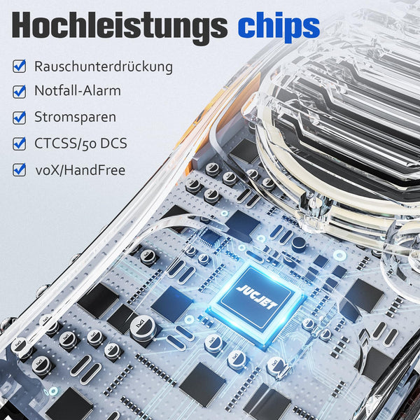 JUCJET Walkie Talkies 2023 Upgraded 88E Walkie Talkie Long Range for Adults with Earpieces, 16 Channel Handheld 2 Way Radio Rechargeable with Flashlight Li-ion Battery and Charger(4 Pack)