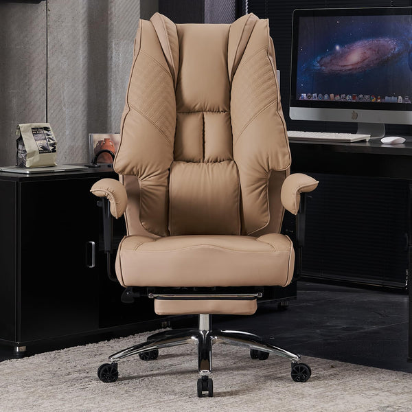 EXCEBET Ergonomic Office Chair – High Back PU Leather Executive Desk Chair with Adjustable Armrests, Swivel Computer Chair for Home/Office, Heavy Duty Support up to 400 lbs