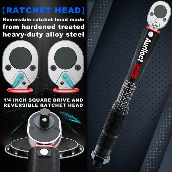 1/2" Torque Wrench Set, Car Wheel Torque Spanner 20-230 Nm with 3/8'' Adapter, ± 3% Accuracy, 72 Tooth for Car Repair, Tire Replacement Etc