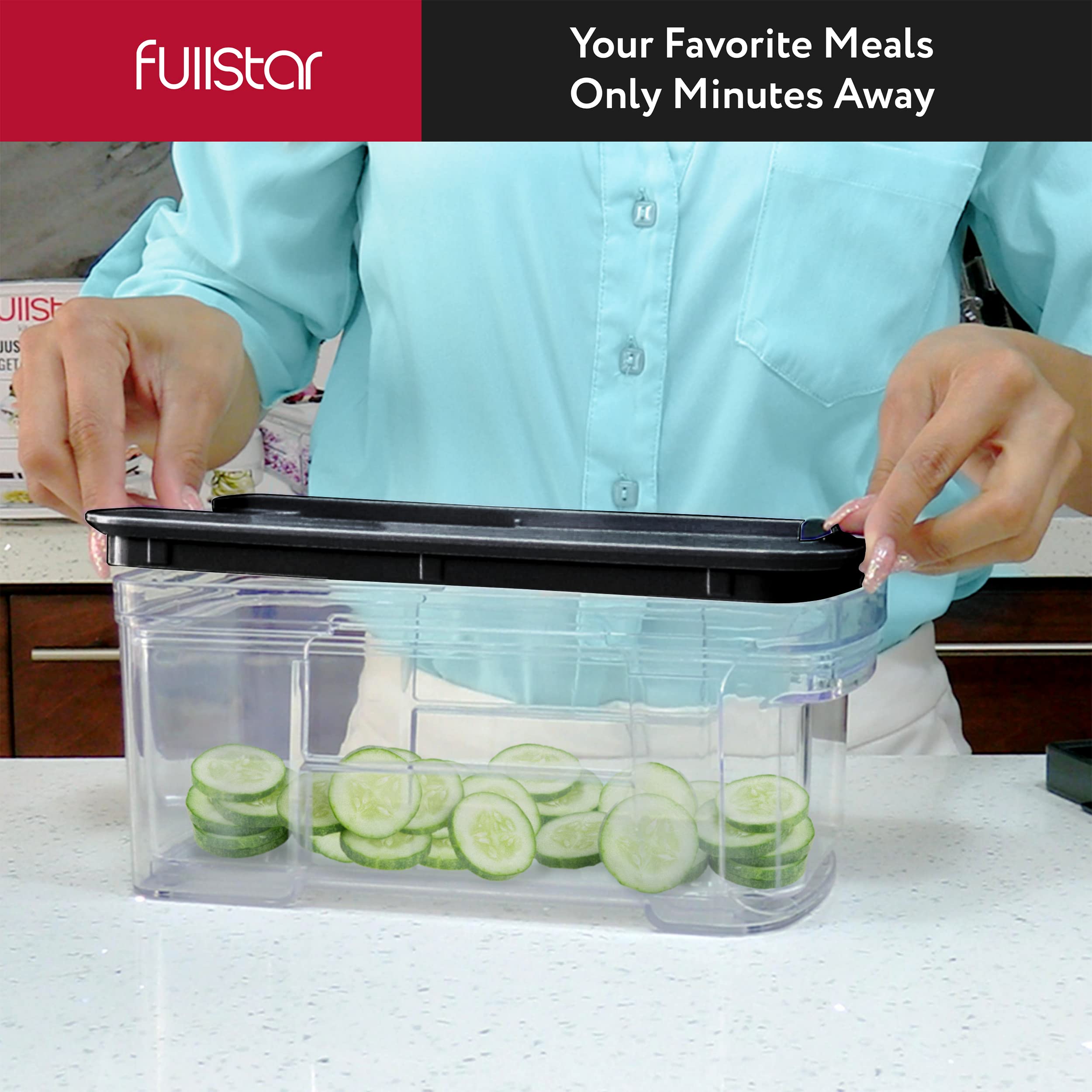 Vegetable Chopper Vegetable Cutter Mandoline Vegetable Slicer - Veggie Onion Salad Food Chopper Manual - Potato Chipper - Veg Chopper and Dicer - Kitchen Tools & Gadgets (6-in-1 Compact White)