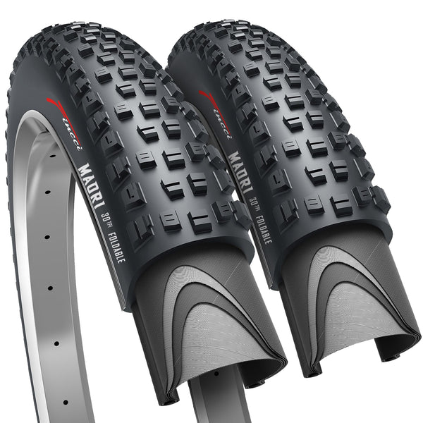 Fincci Fincci Bicycle Tyres MTB 27.5 x 2.35 inch - Pair Foldable Tires 27.5" - Tyres 60-584 for Electro, Hybrid & Mountain bikes, Pack of 2 for Riding