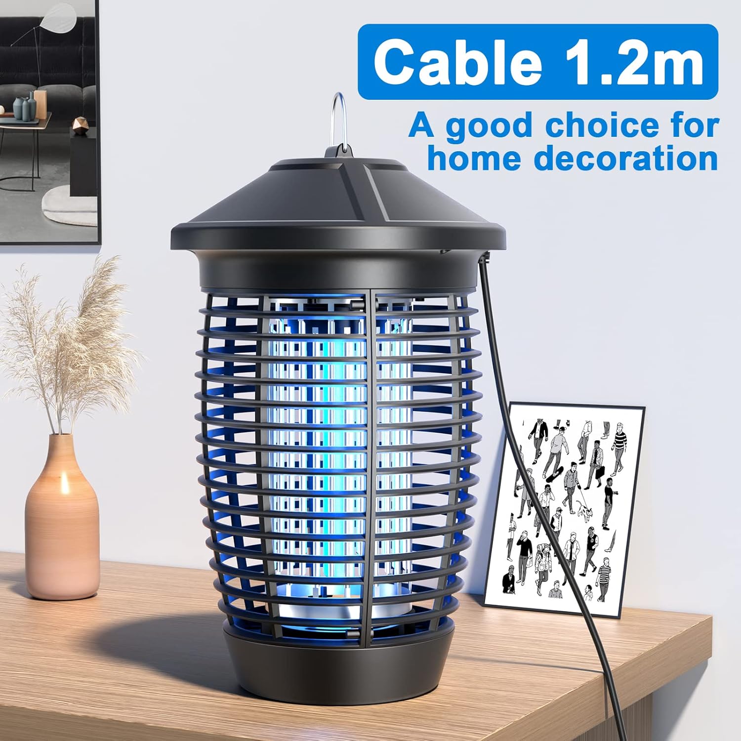 PALONE Bug Zapper 4500V Mosquito Killer Lamp 20W Insect Fly Zapper Traps with UV Light Catcher 100m² Coverage for Indoor Garden Outdoor, Effective Fly Killer for Mosquitoes, Flies, Wasps, Moths