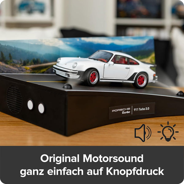 FRANZIS 67322 Porsche 911 Turbo Advent Calendar Model Kit 1:24 Scale Including Sound Base and 52-Page Accompaniment Book