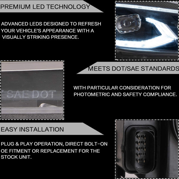 VLAND LED Tail Lights Fit for 2008-2013 Volkswagen Golf 6 MK6 TSI TDI GTD R(not for GTI/Variant/Cabriolet), Rear Lights with Sequential Turn Signal Indicators, E-mark, Red Smoked