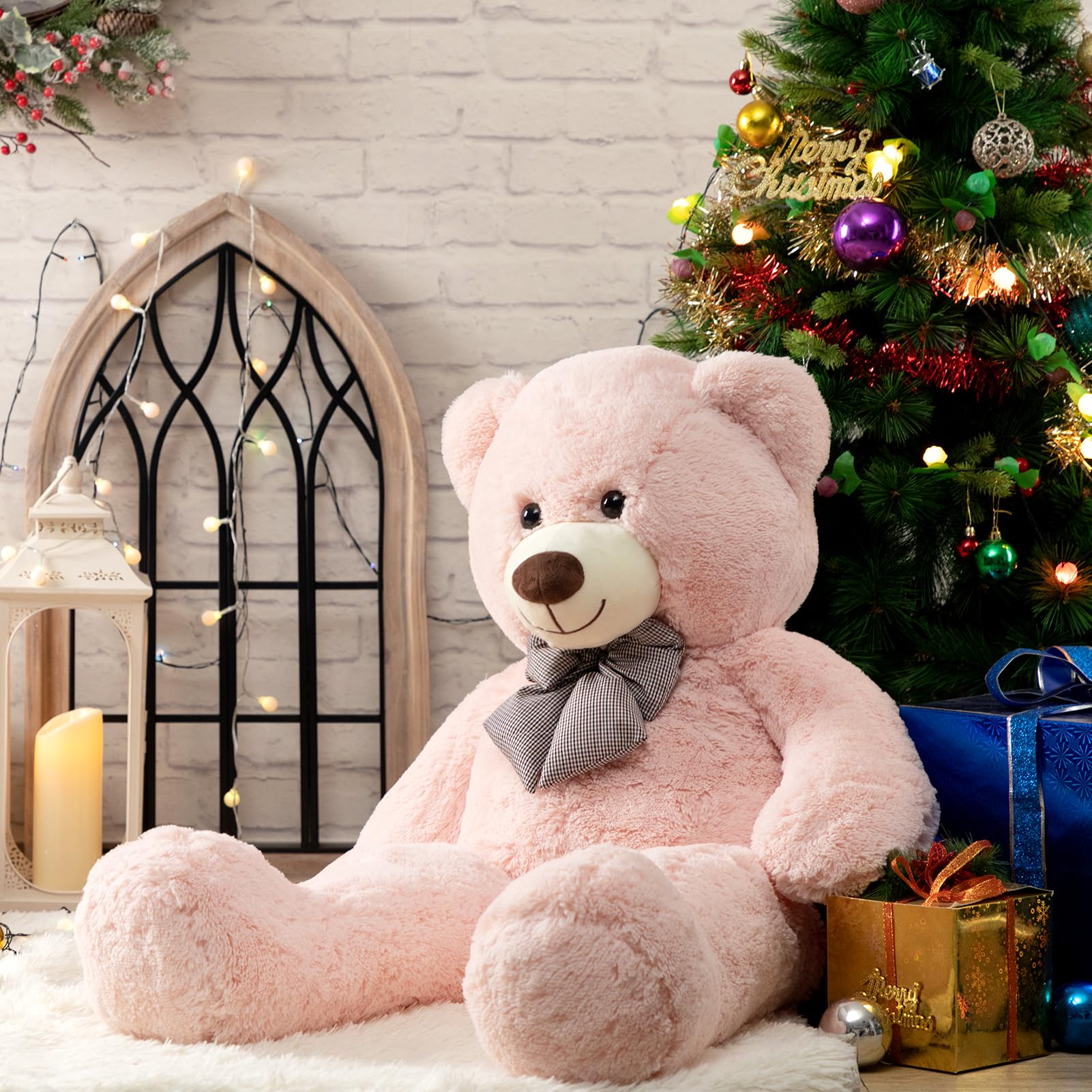 HollyHOME 150cm Giant Teddy Bear Stuffed Animal Large Soft Toys Plush Bear, Light Brown Age 3+