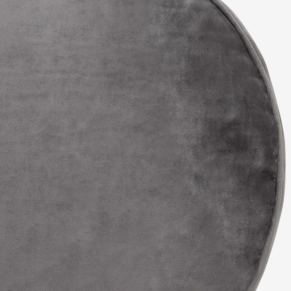 icon Milano Velvet Bean Bag Pouffe, Charcoal Grey, Large Pouffe Footstool with Filling Included, Footrest, Bedroom, Living Room, Living Room Furniture