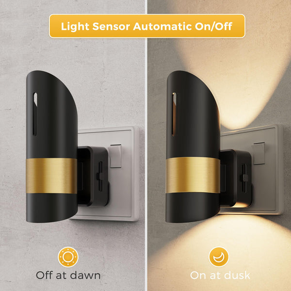 LOHAS-LED Night Light Plug in Wall, 1 Pack, Dimmable Nightlight, Dusk to Dawn Sensor, Brightness Adjustable 0-100LM, 3000K Warm White, Plug-in Modern Night Light for Hallway Bedroom Stair Bathroom