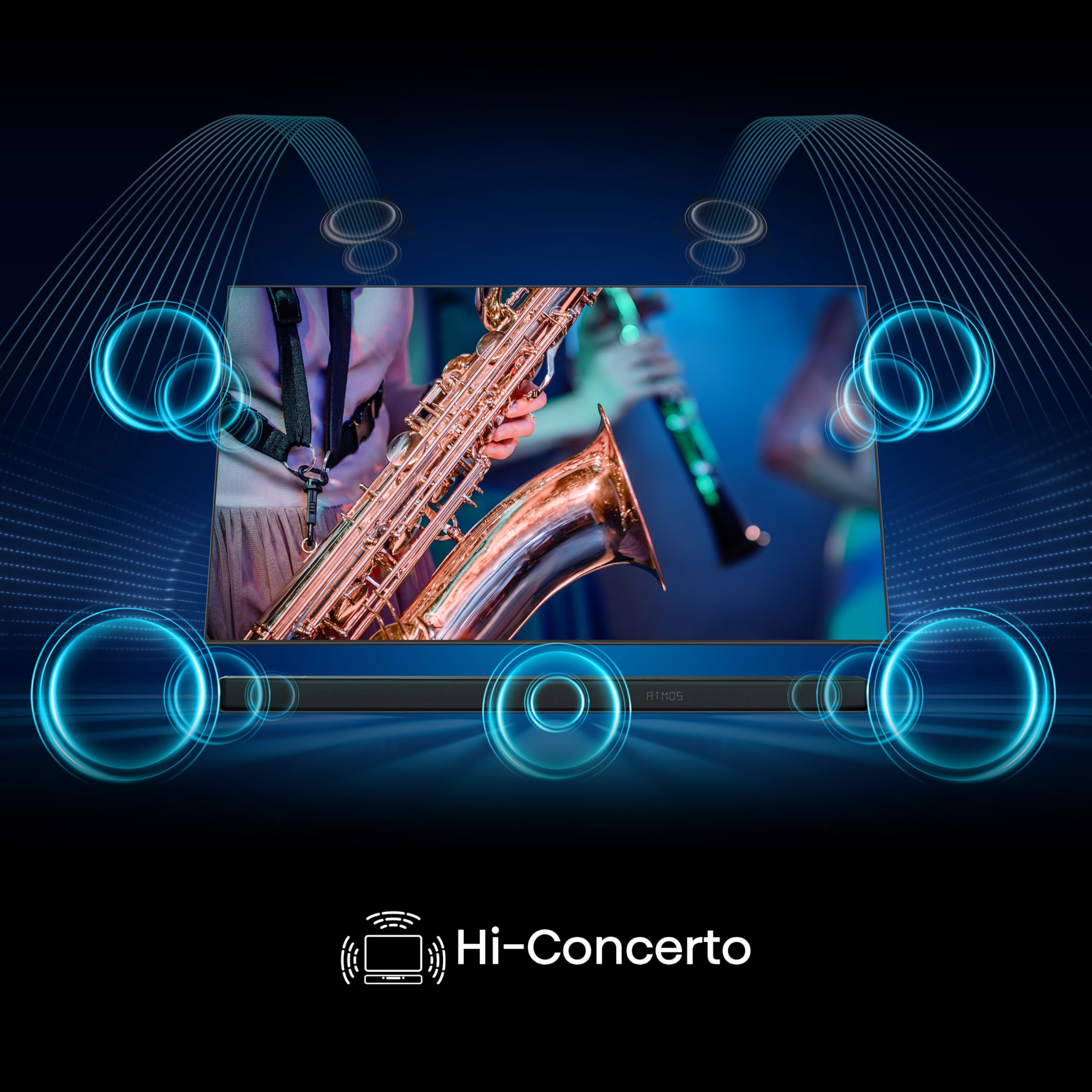 Hisense AX5125H 5.1.2 Channel 500W Dolby Atmos Soundbar with Wireless Subwoofer& Up Firing Speakers& Turly Wireless Rear Speakers