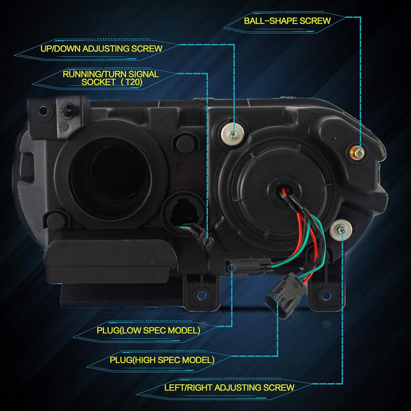 VLAND LED Headlights Fit for 2008-2014 Dodge Challenger 3rd Gen Coupe, Front Lights with Sequential Turn Signal